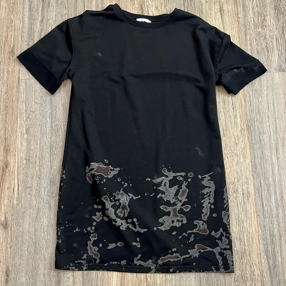 Coachella Black Short Sleeve One of a Kind Tye Dye Dress size medium